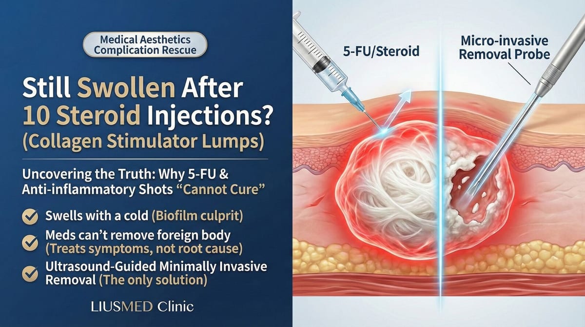 膠原增生劑硬塊打了10次5-FU還是腫？FILLER REVISION 微創取出修復真相