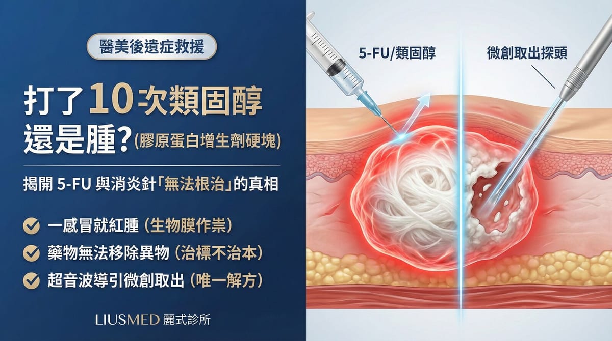 膠原增生劑硬塊打了10次5-FU還是腫？FILLER REVISION 微創取出修復真相