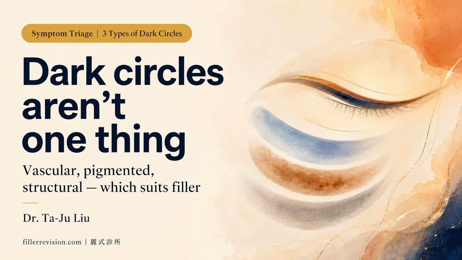 The Three Types of Dark Circles: Vascular, Pigmented, Structural — Which One Filler Actually Helps, and Which One It Makes Worse