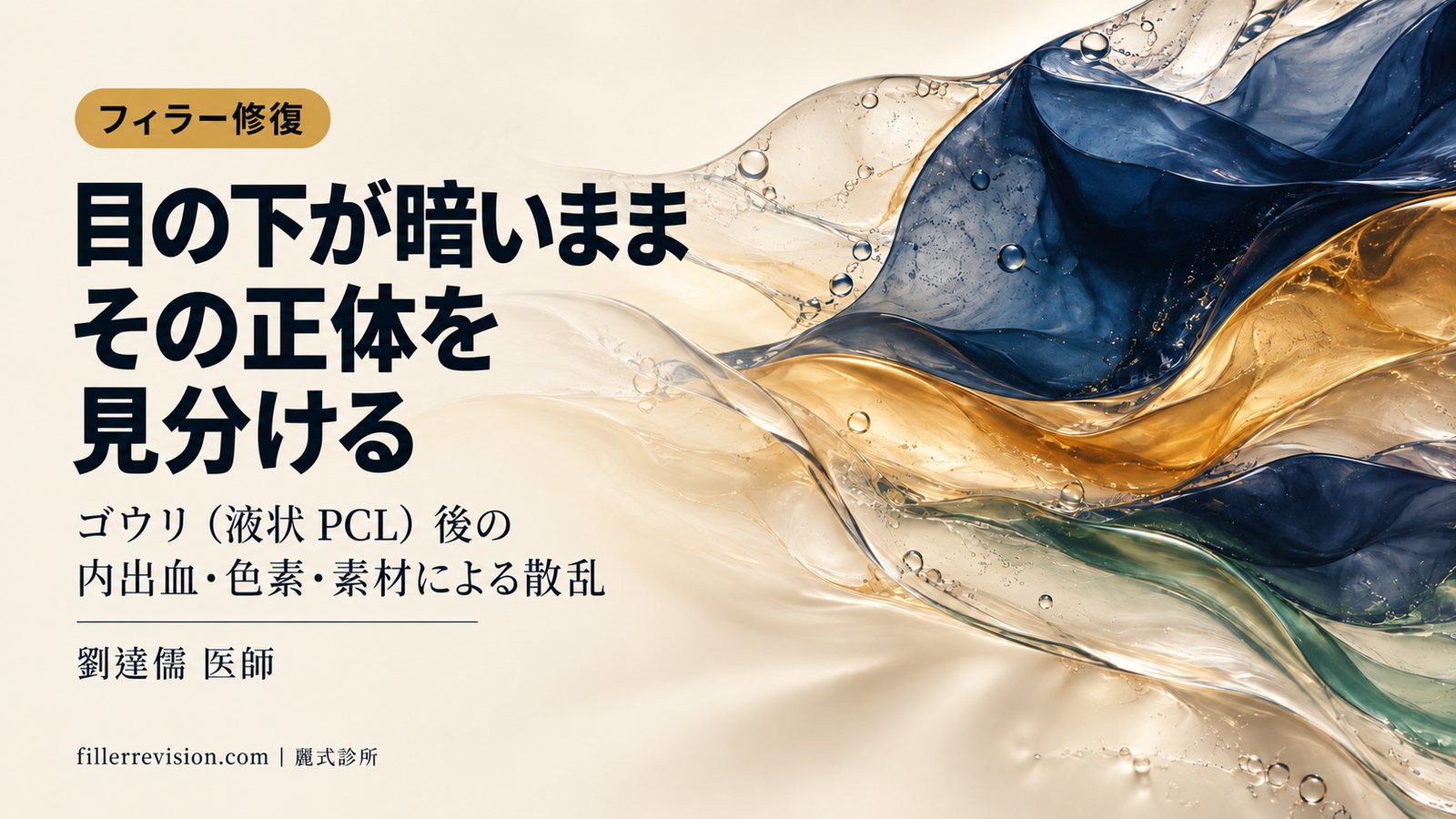 ゴウリ(液状 PCL)の後、目の下が暗いまま:その暗さの正体を先に見分ける