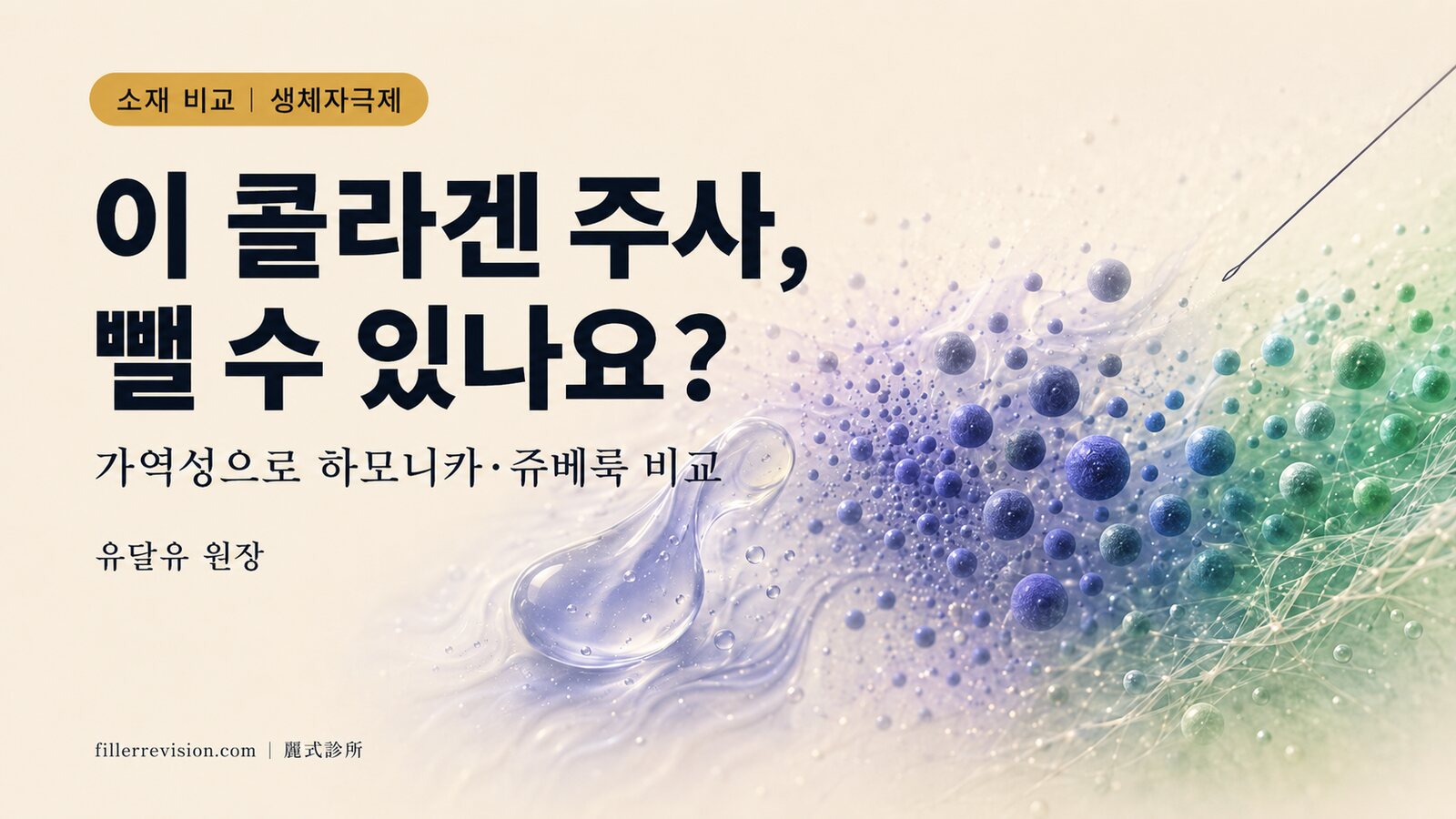 차세대 콜라겐 주사 어떻게 고를까? '문제가 생겼을 때 뺄 수 있는가'로 비교하는 하모니카·쥬베룩·에스테필·엘란쎄