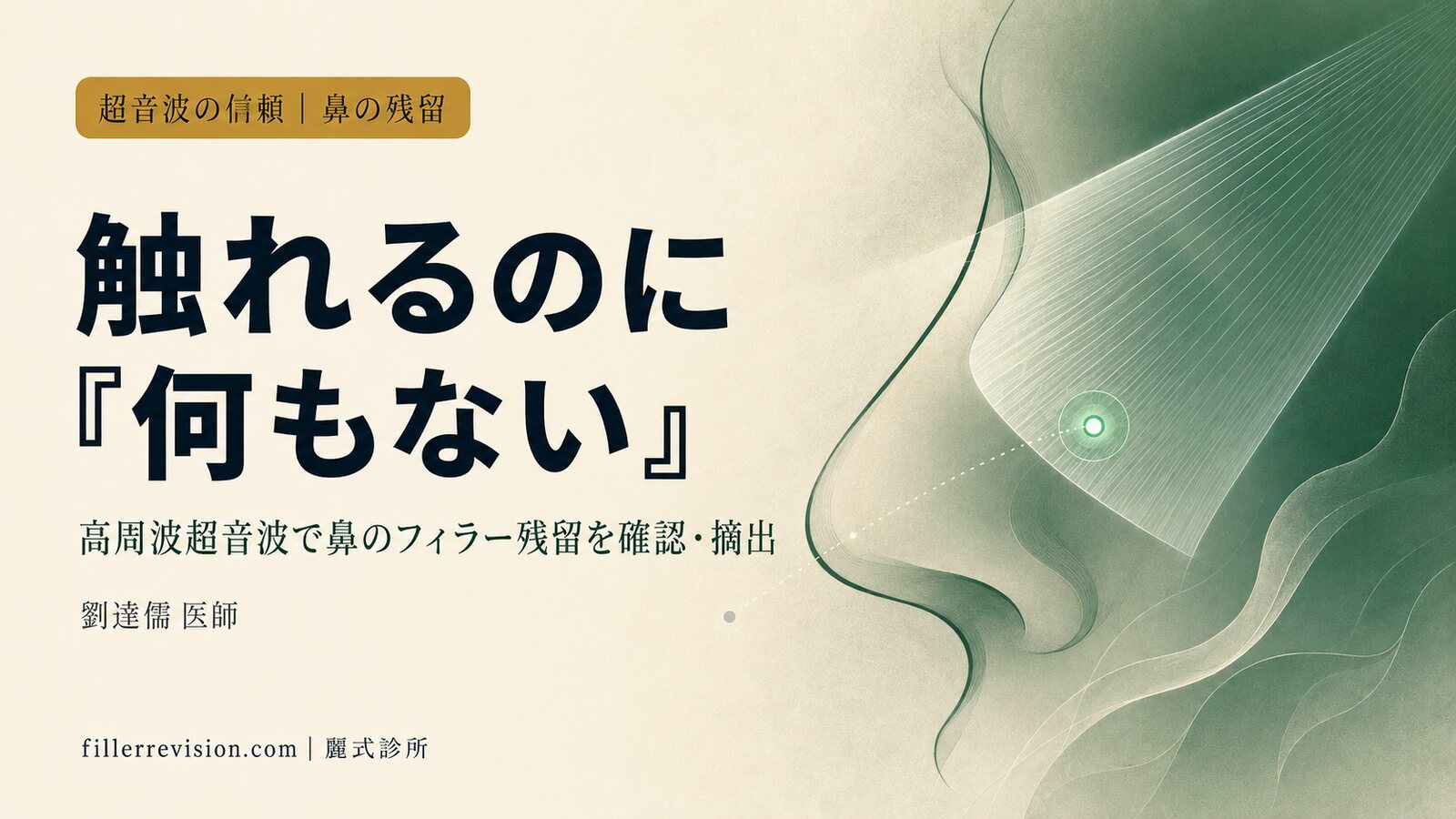 鼻にしこりを感じるのに『何もない』と言われた？高周波超音波で鼻のフィラー残留を確認する
