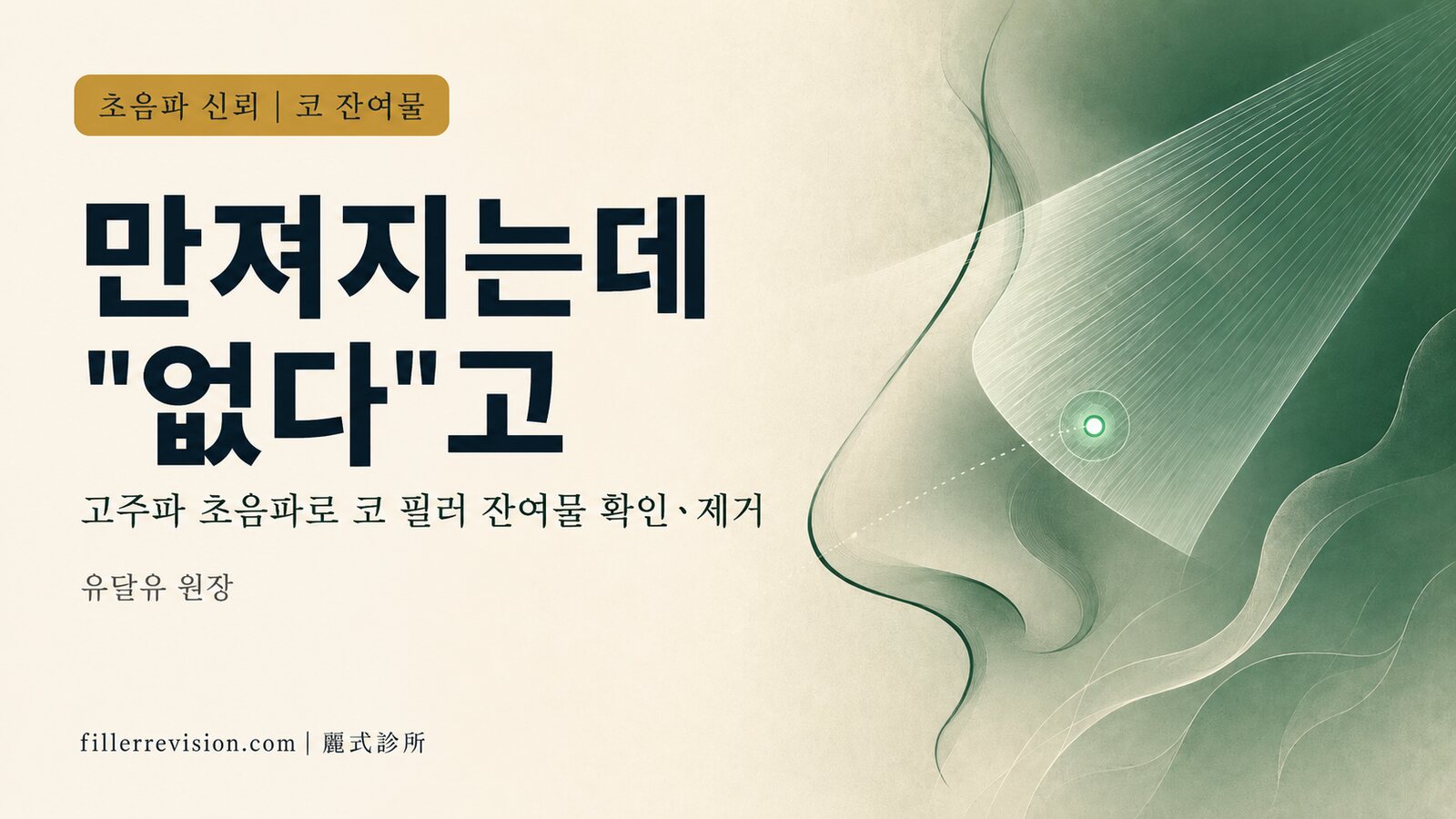 코에 멍울이 만져지는데 의사는 '아무것도 없다'고 한다면? 고주파 초음파로 코 필러 잔여물 확인하기
