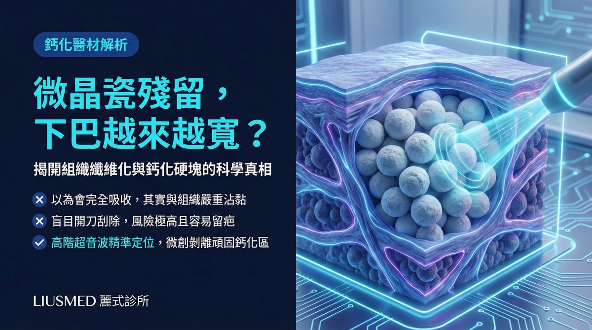 微晶瓷殘留下巴變寬纖維化?FILLER REVISION 晶亮瓷超音波導引取出方案