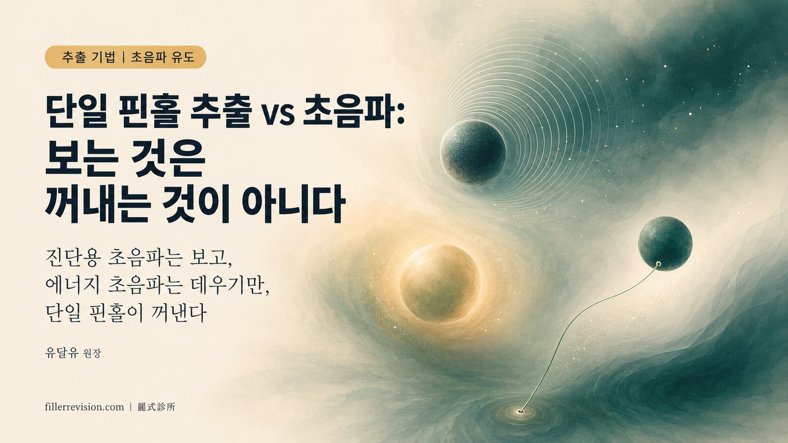 단일 핀홀 추출 vs 초음파: '보는' 것과 '제거할 수 있다'고 오해받는 것