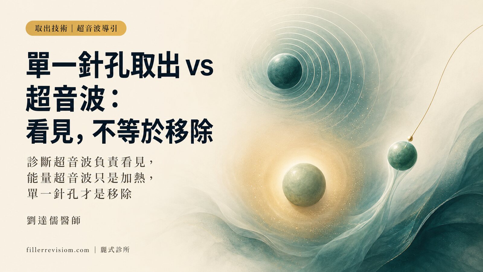 單一針孔取出 vs 超音波:一個是「看見」,一個被誤會成能「移除」