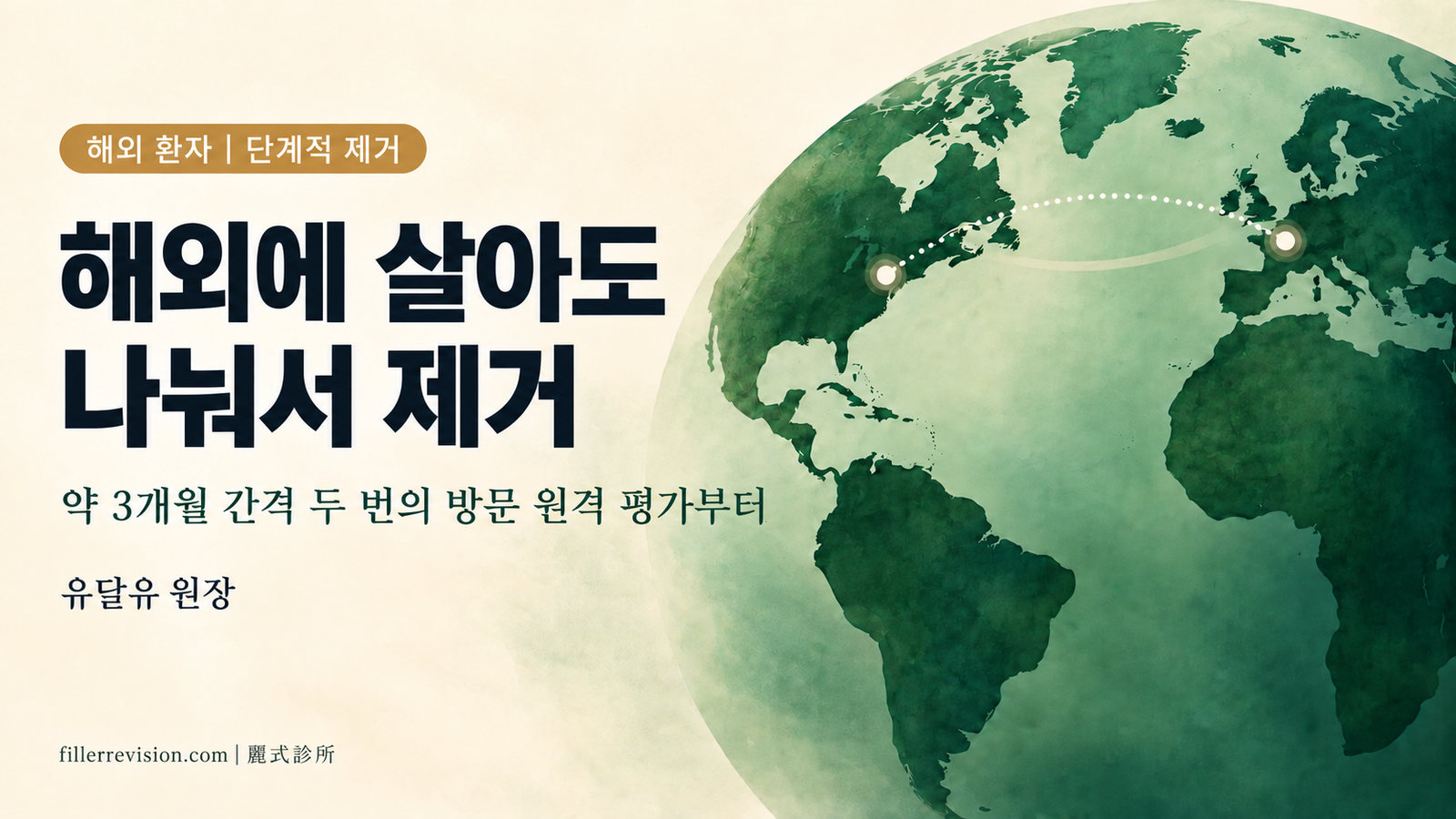 해외에 살면서 필러를 나눠서 제거해야 한다면? 두 번의 방문, 간격, 원격 평가