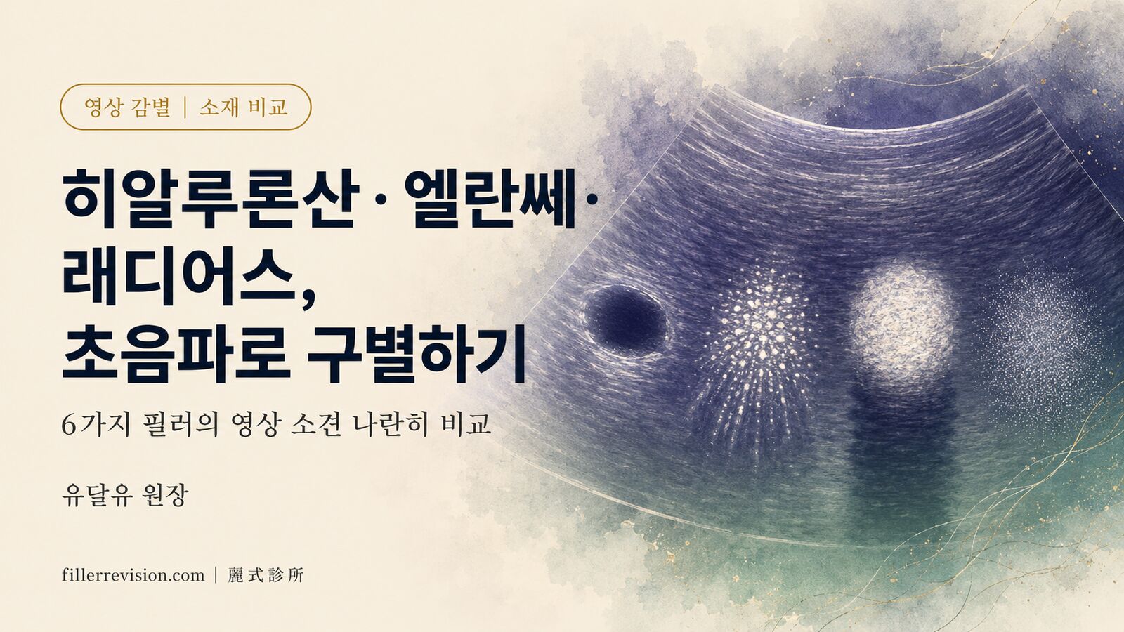 히알루론산·엘란쎄·래디어스는 초음파에서 어떻게 구별할까? 6가지 필러 영상 비교표