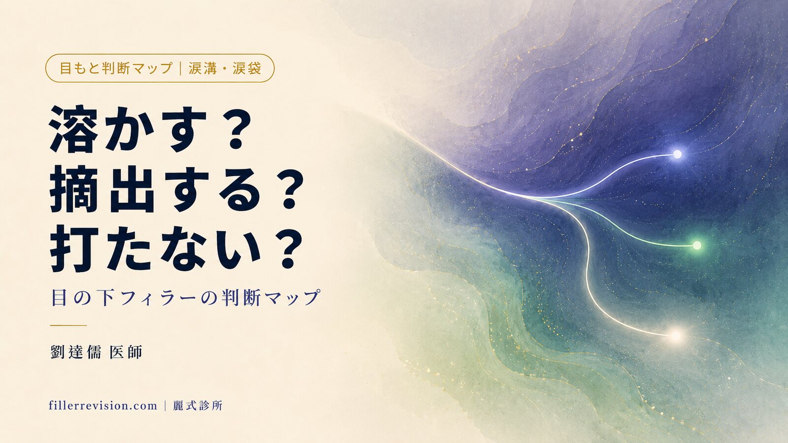 目の下のフィラーが不調——溶かす？摘出する？それとも最初から打つべきでなかった？ ティアトラフ・涙袋・眼袋の判断マップ