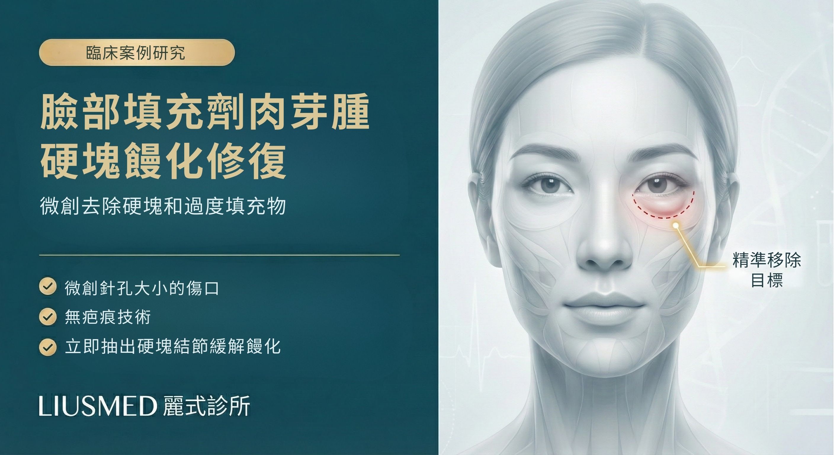 臉部填充劑肉芽腫硬塊饅化修復