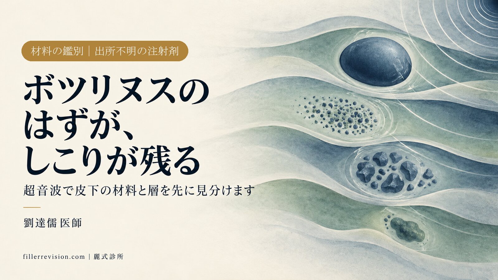 ボツリヌストキシンと聞いていたのに、しこりが残る。注入されたものを見分ける